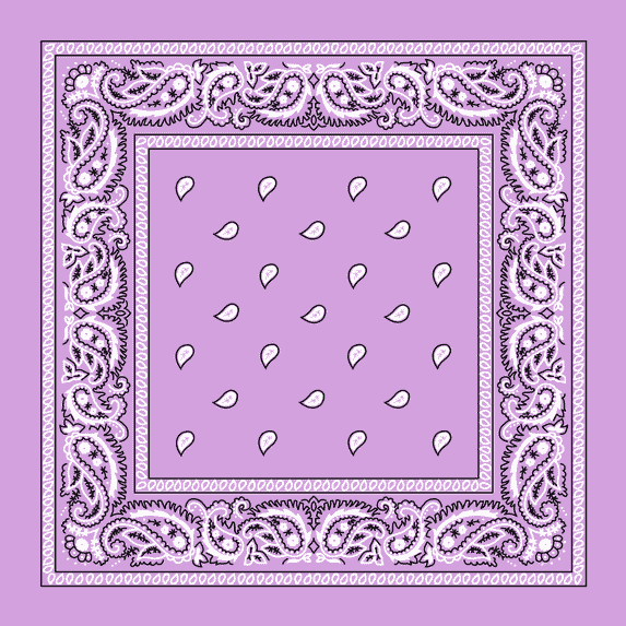 Lilac Paisley Bandana - Single Piece 14x14