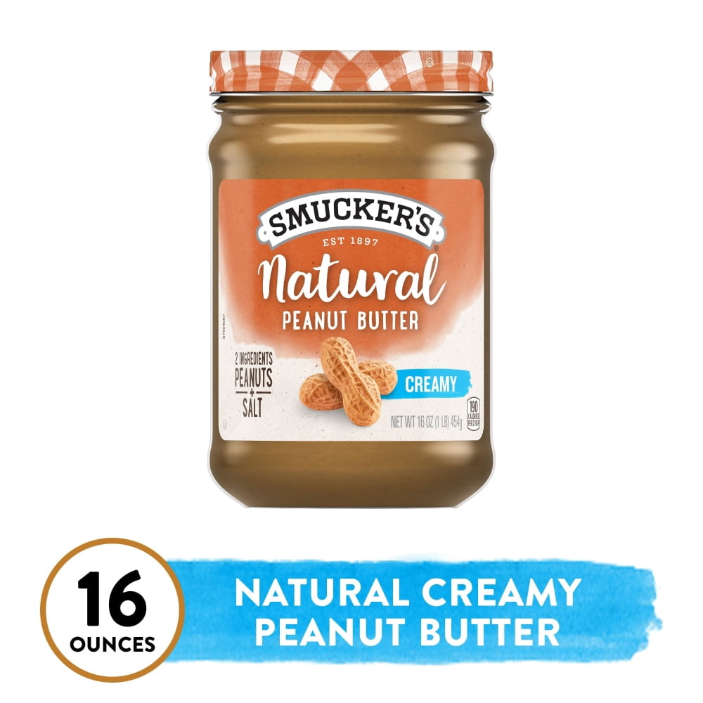 Smuckers Creamy Natural Peanut Butter 16 oz - 5 Pack