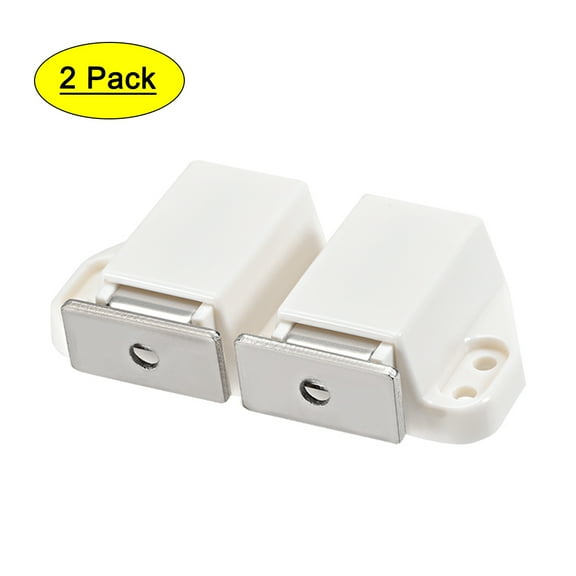 Double Touch Catch Magnetic Latch Plastic White 2 Pack