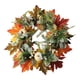 thumbnail image 2 of Corona de calabaza para puerta de otoño Corona de puerta de cosecha de otoño con calabazas Hojas de arce para 40cm, 2 of 9