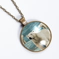 thumbnail image 2 of Polar Bear Necklace Personalized Custom Photo Round Pendant Adjustable Stainless Steel Necklaces with Gift Box for Men Women Mothers Valentine's Jewelry Gift, 2 of 6