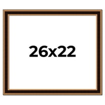 26x22 Frame Gold Brown Plein Air Vintage Solid Wood Picture Frame | 1.75 Inches Moulding Width |