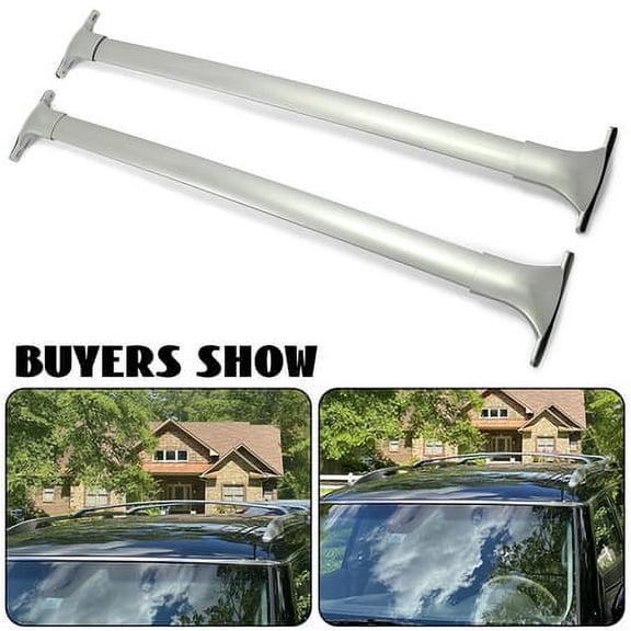 ECOTRIC Top Roof Rack Crossbars Baggage Luggage Upper for 2011-2022 Infiniti QX56 QX80 Silver