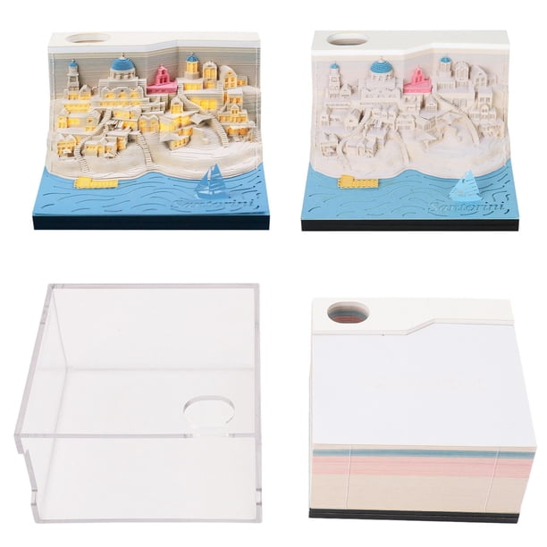 Notas Adhesivas, 3D Tear Away Exquisito Bloc De Notas Santorini único Para Regalo