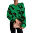 thumbnail image 3 of Long Sleeve Shirts for Women Sweaters Fall Outfits Color Block Winter Clothing Dressy Casual Soft Green XL, 3 of 10