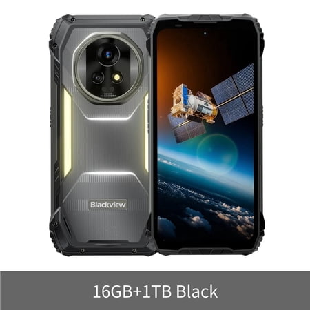 Blackview XPLORE 2 Satellite Rugged Smartphone, Android 15, 20000mAh Battery 16GB+1TB Black