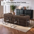 thumbnail image 6 of 78" Boneless Convertible Sleeper Sofa Bed, Holaki Corduroy Compression Folding Sofa with Pillow & 3 Seat, Fixed-Shape Frame, Floor Sofas Lounge Couch for Living Room Bedroom Apartment, Brown, 6 of 9