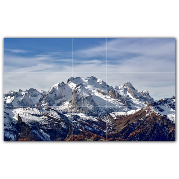 Picture-Tiles.com: Mountains Ceramic Tile Wall Mural WAL500871-53S. 21.25"W x 12.75"H using (15) 4.25" x 4.25" Ceramic Tiles-Satin Finish