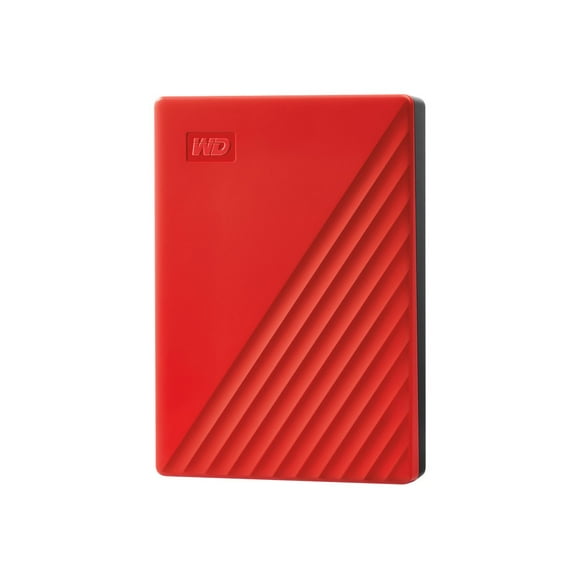 WD My Passport WDBPKJ0040BRD - Hard drive - encrypted - 4 TB - external (portable) - USB 3.2 Gen 1 - 256-bit AES - red