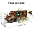 thumbnail image 3 of Dinosaur Toy Trucks For Kids Pull Back Dino Car Vehicle With Lighting Music Pull Back Dinosaur Car Transporter To, 3 of 7