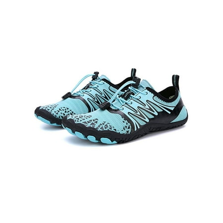 

Gomelly Womens Mens Aqua Shoes Quick Dry Water Shoes Barefoot Athletic Hiking Sport Beach Shoes Blue Black 5