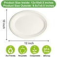 thumbnail image 3 of Oval Paper Plates White, 12 Inch Large Paper Plates, 100% Compostable Paper Plates Eco Friendly Disposable Plates, Oval Paper Plates Heavy Duty, 3 of 7