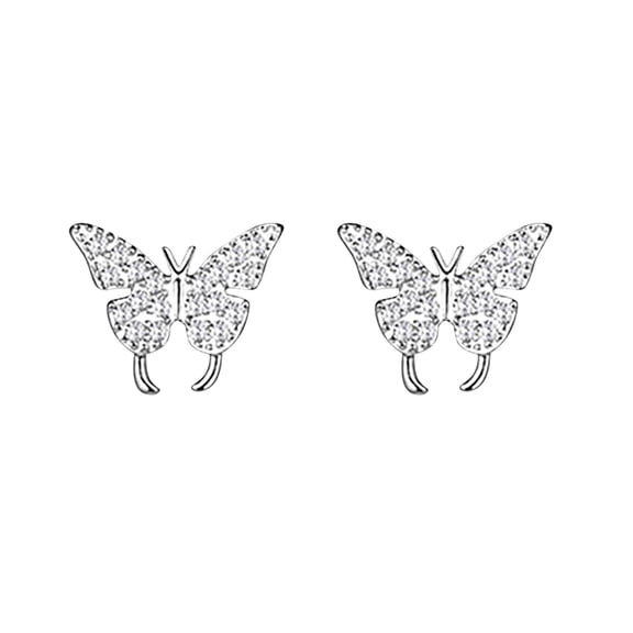 BNNG Trending Cubic Zirconia Earrings Printed Quality Butterfly Wing Earring Earrings Butterfly Jewelry S925 Sterling Silver Butterfly Earrings Luxury Cubic Zirconia Earrings
