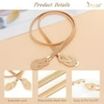 thumbnail image 6 of JASGOOD Womens Elastic Thin Metal Waist Belt, Stretch Chain Belt for Dresses, Skinny Rhinestone Adjustable Waistband Gold, 6 of 9