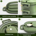 thumbnail image 4 of Lunch box: 2-Layer Bento Lunch Box with Cutlery - 1550ml 3-Compartment Lunch Box - BPA Free Plastic Compartmentalized Bento Box - Bento Box Compartmen, 4 of 5