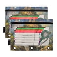 thumbnail image 2 of 2 Pack Pencil Bag 9.84x6.1 Inch 3-Ring Page Turning Folder Zipper Pencil Case Pencil Bag Page Turning File Bag Magic Castle, 2 of 6