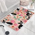 thumbnail image 3 of Pink Boston Terrier and Flower Flannel Non Slip Door Rugs,Washable Door Mats Indoor,Decorative Door Mats,Dirt-Resistant and Absorbent Doormat for Entrance,Bedroom,Kitchen,Bathroom,31.5x17in(80x43cm), 3 of 4