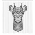 thumbnail image 3 of Ambesonne Safari Shower Curtain, Ethnic Giraffe Portrait Art, 69"Wx75"L, Charcoal Grey and White, 3 of 3