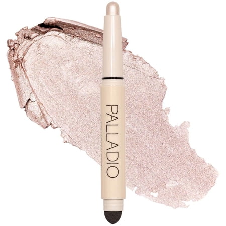 Palladio Waterproof Eyeshadow Stick with Blending Sponge Long Lasting & Effortless Application Smudge Free & Crease Proof Formula Matte & Shimmer Shades Buildable Eye Shadow Pearl Shimmer