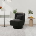 thumbnail image 2 of Swivel Accent Chair and Comfy Accent Sofa Chair, Boucle 360 Degree Swivel Barrel Club Chair with a Pillow, Leisure Chair for Bedroom Living Room Lounge Hotel Office, Black Boucle, 2 of 8