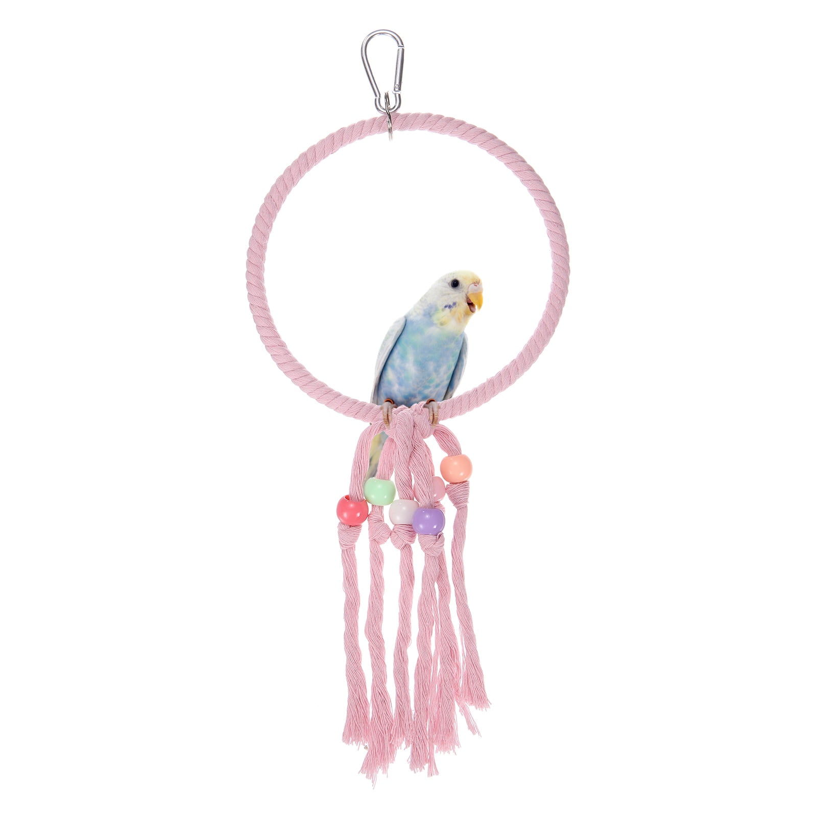 Uxcell Bird Rope Perch Swing Bird Rope Ring Perch 14 Inch, Pink