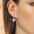 thumbnail image 3 of Gem Stone King 925 Sterling Silver and 10K Yellow Gold Sky Blue Simulated Aquamarine and White Lab Grown Diamond Infinity Dangle Earrings By Keren Hanan (6.07 Ct Heart Shape 10MM), 3 of 3