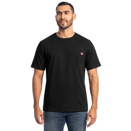 Wrangler Workwear Men's Short Sleeve Heavyweight Pocket Crew Work Shirt, size S-2XLT