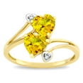 thumbnail image 2 of Star K � 6mm Genuine Citrine Two Double Hearts Bypass Promise Ring, 2 of 9