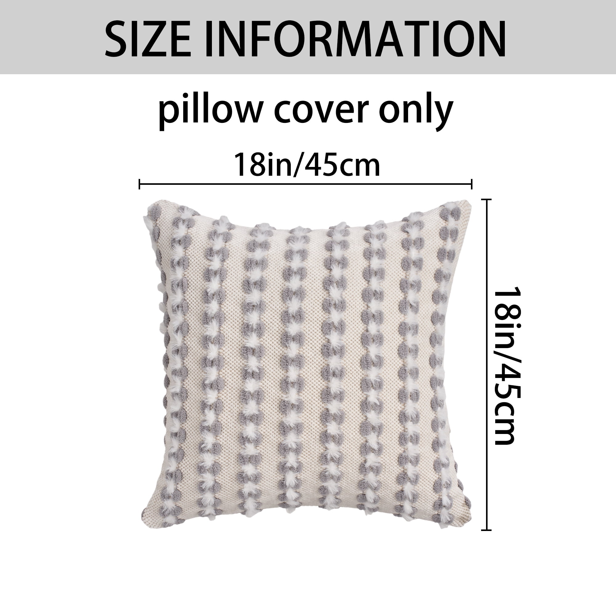 Unique Bargains Striped Linen Throw Pillow Covers Decorative Cushion Cases Grey
