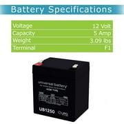 12 volt 5 amp hour 12V 5ah Sealed Lead Acid Battery