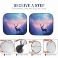 thumbnail image 5 of Kdxio Night Sky Elk Print 2-Piece Sun Shade Front Windshield - Foldable Car Front Window Sunshades for Most Sedans SUV Truck, 5 of 6