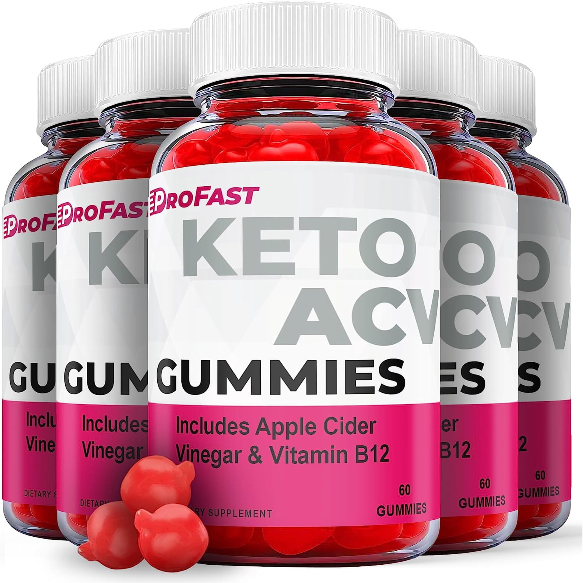 (5 Pack) ProFast Keto ACV Gummies - Supplement for Weight Loss - Energy & Focus Boosting Dietary Supplements for Weight Management & Metabolism - Fat Burn - 300 Gummies