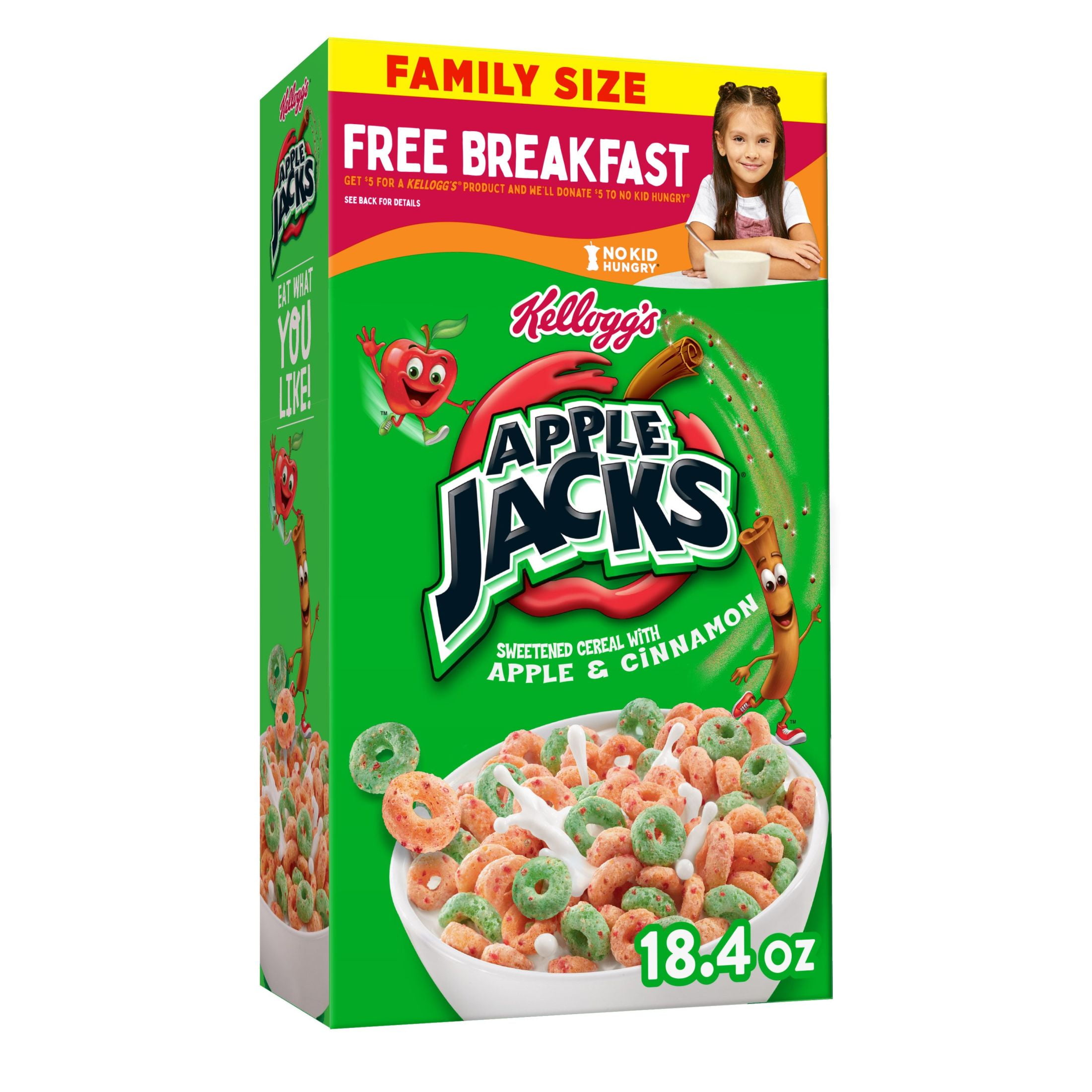 Kellogg's Apple Jacks Original Cold Breakfast Cereal, 18.4 oz