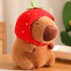 thumbnail image 3 of Cute Capybara Plush Toy Kawaii Fluffy Capibara With Turtle Bag Strawberry Cap Stuffed Animals Kids Birthday Gift Home Decoration, 3 of 5