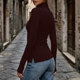 thumbnail image 6 of Chiccall Women's Turtleneck Long Sleeve Base Layer Top, Stretchy Slim Fit Thermal Shirt with Thumb Holes for Fall Winter Layering, 6 of 10