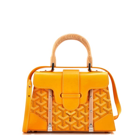 Pre-Owned Structured Saigon Top Handle Bag Coated Canvas with Leather Mini By Rebag