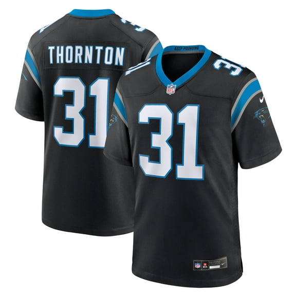 Men's Nike Corey Thornton Black Carolina Panthers Team Game Jersey