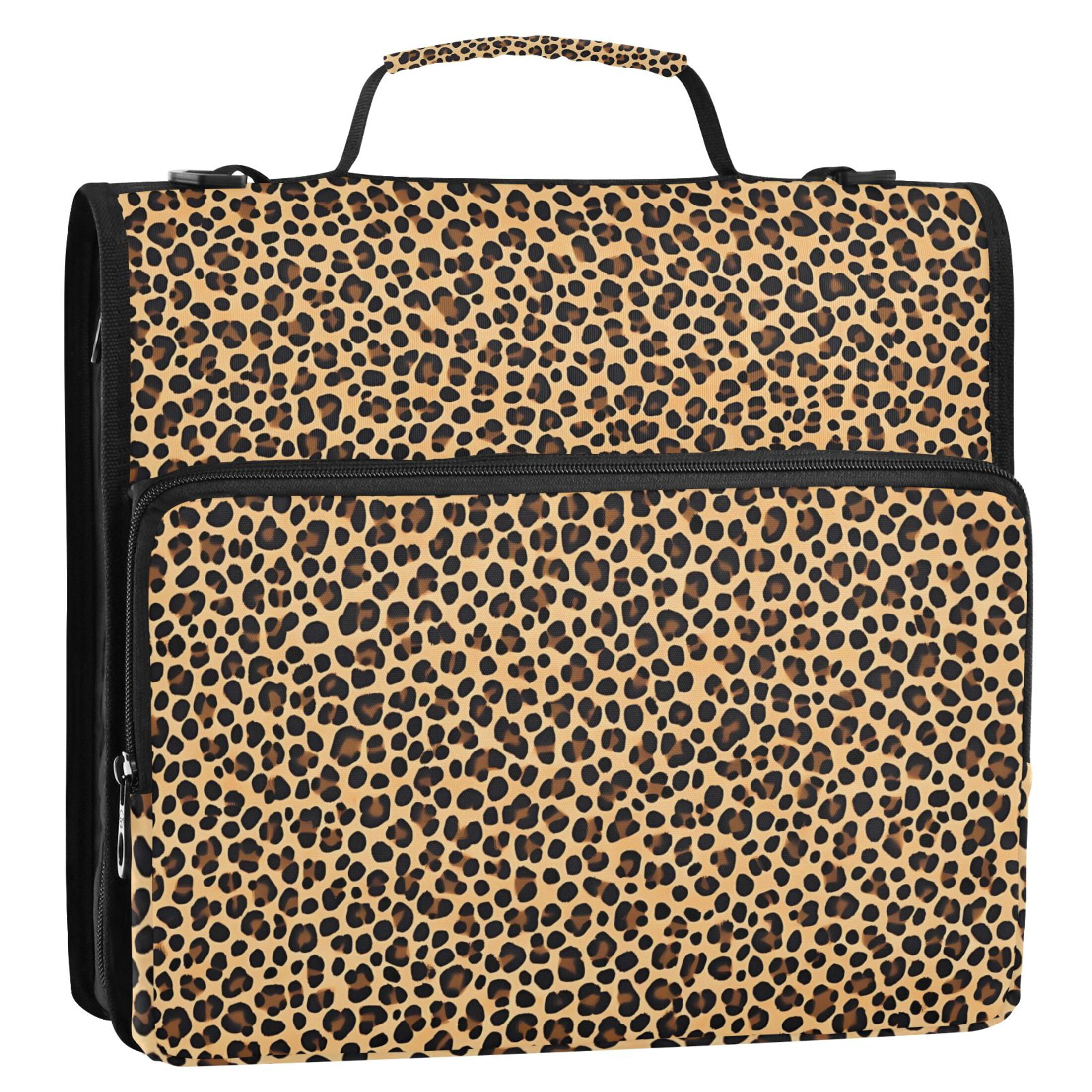 ALAZA Zipper Binder Leopard-p2 3 Ring Trapper Keeper File Folder Organizer Bag