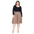 thumbnail image 3 of Plus Size Elastic Waist Pleated Pocket Skirt, 3 of 11