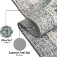 thumbnail image 2 of CAROMIO Vintage Washable Area Rug 8 x 10 Large Rug Floral Rug Chic Boho Rug Non-Slip Rug Non-Shedding Stain Resistant Carpet, Blue Gray, 2 of 5