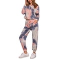 thumbnail image 4 of INSPIRAR CHIC Conjuntos de Sudadera Tie Dye para Mujeres, Sudadera con Capucha, Jogging, Conjunto de 2 Piezas, Talla XS, Rosa y Negro, 4 of 6