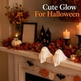 thumbnail image 6 of Light Up Ghost Table Decor, Sitting Glowing Ghost Shelf Ornaments with Warm LED Light, Cute Halloween Ghost Figurines for Bookshelf Mantel Desk, Cozy Fall Home Decor Accent (2PCS), 6 of 6