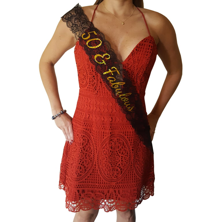 Black and Red with no school name and sparkly sash