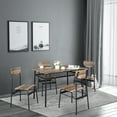 thumbnail image 2 of 5 Piece Dining Table Set, Small Dining Room Table Set with Upholstered Chairs & Wood Tabletop, Industrial Kitchen Table and Chair Set for Small Spaces, Breakfast, Dining, Gray, 2 of 8