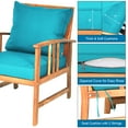 thumbnail image 6 of Costway 4PCS Wooden Patio Furniture Set Table Sofa Chair Cushioned Garden Turquoise, 6 of 11