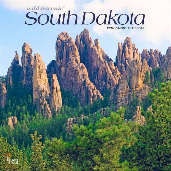 South Dakota Wild & Scenic | 2026 12x24" (Hanging) Wall Calendar | Plastic-Free