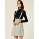 thumbnail image 2 of Vestido informal a cuadros para mujer, falda con tirantes de tweed de cintura media Blanco S, 2 of 6