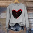 thumbnail image 1 of Meichang Chandails en Molleton pour Femmes Saint-Valentin Chandail en Molleton Femmes Hauts Mignons Graphique Cœur Chandail en Molleton Manches Longues Col Rond Décontracté Chandails en Molleton Coupe Ample Pull de Vacances, 1 of 4