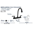 thumbnail image 2 of Llave Mezcladora Fregadero O Tarja Alfa  Cocina Cisne Negro Mate, 2 of 2