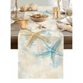 thumbnail image 5 of Watercolor Ocean Colorful Starfish Table Runner 13x60in Non-Slip Cotton Linen Table Runners, Retro Nautical Backdrop Dresser Scarves TableRunner for Dinner Kitchen Dining Wedding Party, 5 of 9
